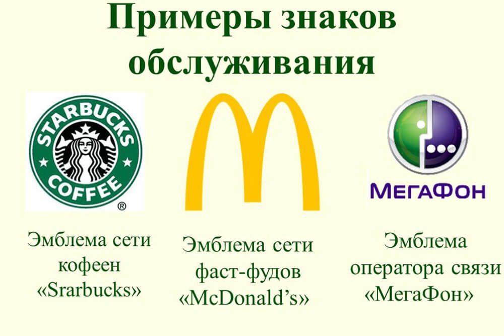 Примеры фирменных обозначений